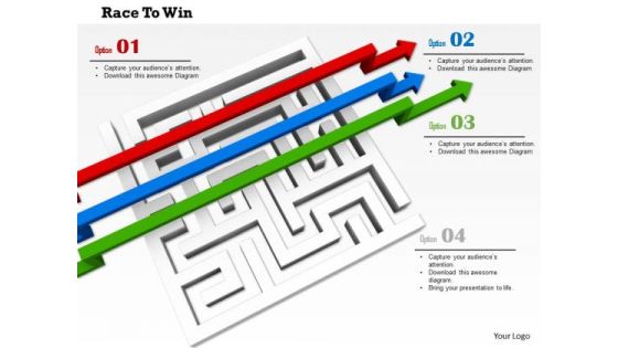 Stock Photo Maze With Arrows Jumping Over It PowerPoint Slide Stock Photo Maze With Arrows Jumping Over It PowerPoint Slide