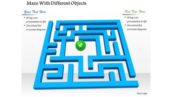 Stock Photo Maze With Ball PowerPoint Slide Stock Photo Maze With Ball PowerPoint Slide