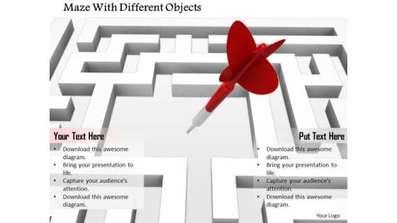 Stock Photo Maze With Dart Arrow PowerPoint Slide Stock Photo Maze With Dart Arrow PowerPoint Slide