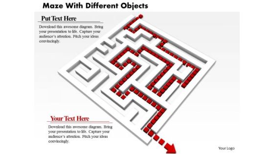 Stock Photo Maze With Path To Finish PowerPoint Slide Stock Photo Maze With Path To Finish PowerPoint Slide