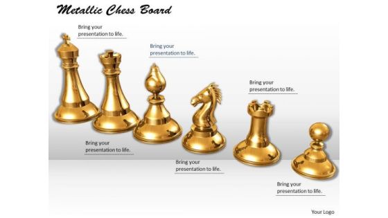 Stock Photo Metallic Chess Board PowerPoint Slide Stock Photo Metallic Chess Board PowerPoint Slide