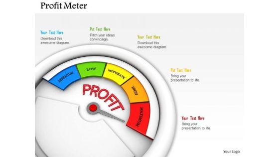 Stock Photo Meter Indicating Maximum Level Of Profit PowerPoint Slide