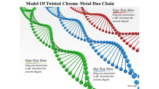 Stock Photo Model Of Twisted Dna Structures PowerPoint Slide