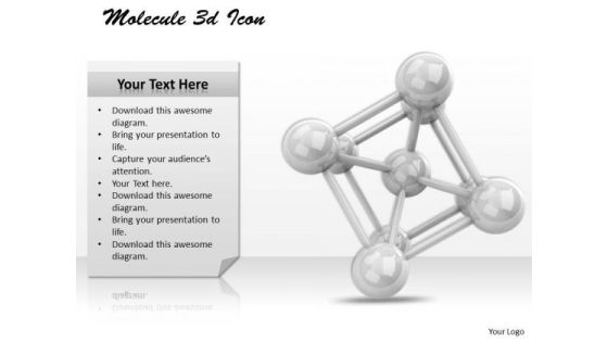 Stock Photo Molecule 3d Icon PowerPoint Slide Stock Photo Molecule 3d Icon PowerPoint Slide