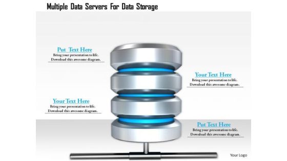 Stock Photo Multiple Data Servers For Data Storage PowerPoint Slide