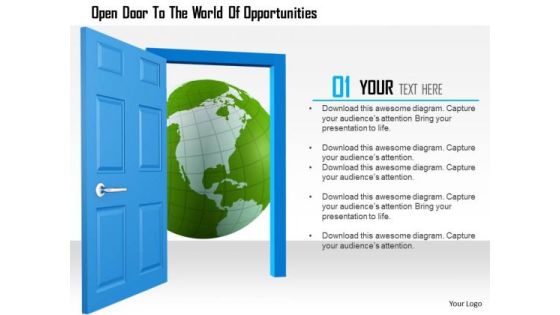 Stock Photo Open Door To The World Of Opportunities PowerPoint Slide Stock Photo Open Door To The World Of Opportunities PowerPoint Slide