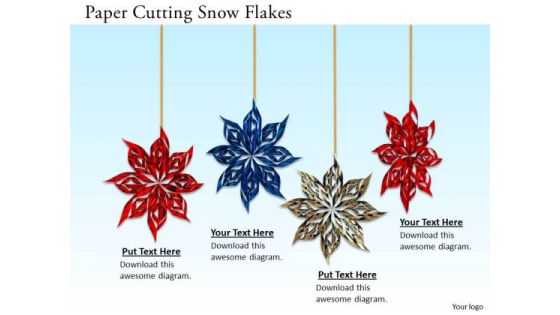 Stock Photo Paper Cutting Snow Flakes PowerPoint Slide