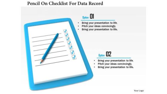 Stock Photo Pencil On Checklist For Data Record PowerPoint Slide Stock Photo Pencil On Checklist For Data Record PowerPoint Slide