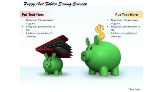 Stock Photo Piggy With Folder And Dollar Symbol PowerPoint Slide