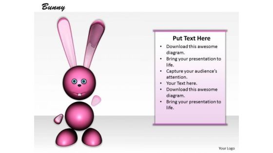 Stock Photo Pink Cute Bunny PowerPoint Slide Stock Photo Pink Cute Bunny PowerPoint Slide