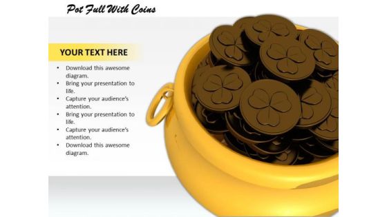 Stock Photo Pot Full With Coins PowerPoint Template Stock Photo Pot Full With Coins PowerPoint Template