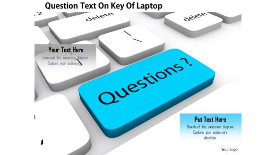 Stock Photo Question Text On Key Of Laptop PowerPoint Slide