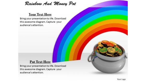 Stock Photo Rainbow And Money Pot PowerPoint Template Stock Photo Rainbow And Money Pot PowerPoint Template