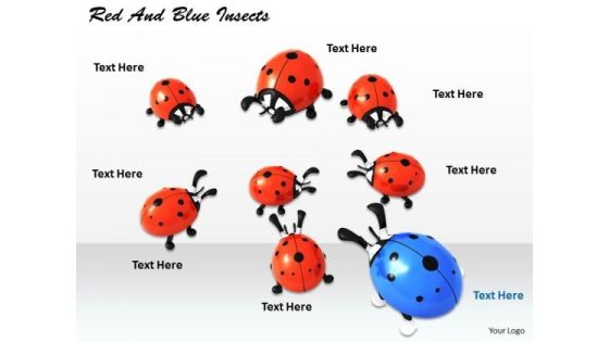 Stock Photo Red And Blue Insects PowerPoint Template Stock Photo Red And Blue Insects PowerPoint Template