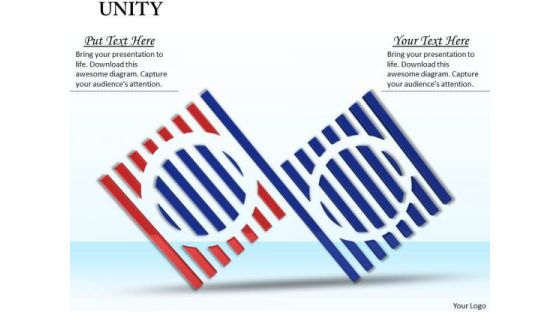 Stock Photo Red And Blue Unity Icon Design PowerPoint Slide Stock Photo Red And Blue Unity Icon Design PowerPoint Slide