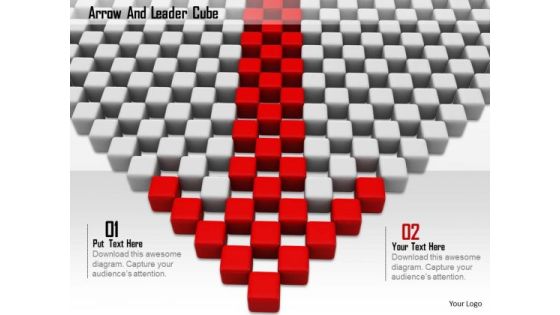 Stock Photo Red Arrow Made Of Cubes PowerPoint Slide Stock Photo Red Arrow Made Of Cubes PowerPoint Slide