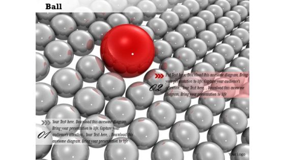 Stock Photo Red Ball With Silver Balls Shows Leadership PowerPoint Slide