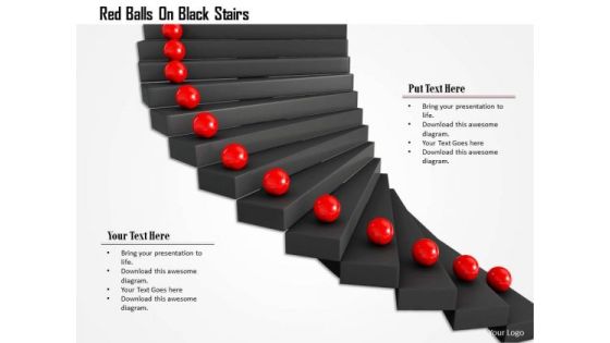 Stock Photo Red Balls On Black Stairs PowerPoint Slide Stock Photo Red Balls On Black Stairs PowerPoint Slide