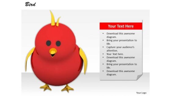 Stock Photo Red Cute Chick PowerPoint Slide Stock Photo Red Cute Chick PowerPoint Slide