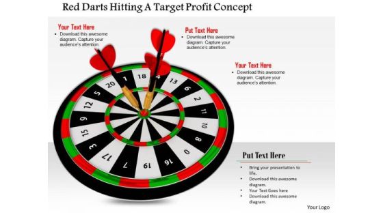 Stock Photo Red Darts Hitting A Target Profit Concept PowerPoint Slide Stock Photo Red Darts Hitting A Target Profit Concept PowerPoint Slide