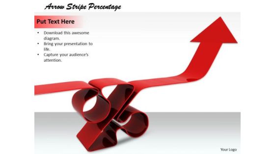 Stock Photo Red Growth Arrow With Percentage Symbol PowerPoint Slide