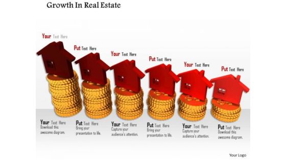 Stock Photo Red House Icons On Gold Coins PowerPoint Slide Stock Photo Red House Icons On Gold Coins PowerPoint Slide