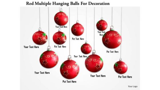 Stock Photo Red Multiple Hanging Balls For Decoration PowerPoint Slide Stock Photo Red Multiple Hanging Balls For Decoration PowerPoint Slide