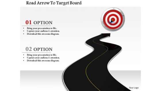 Stock Photo Road Arrow To Target Board PowerPoint Slide Stock Photo Road Arrow To Target Board PowerPoint Slide