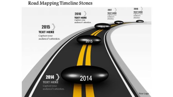 Stock Photo Road Mapping Timeline Stones PowerPoint Slide