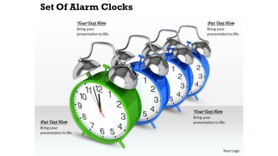 Stock Photo Set Of Alarm Clocks Ppt Template Stock Photo Set Of Alarm Clocks Ppt Template