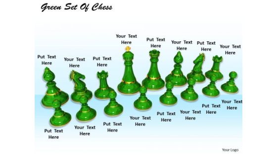 Stock Photo Set Of Green Chess Pieces PowerPoint Slide Stock Photo Set Of Green Chess Pieces PowerPoint Slide