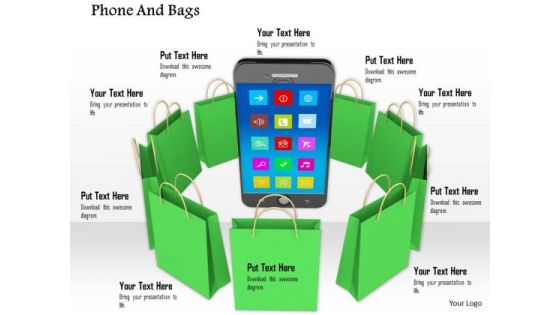 Stock Photo Shopping Apps For Smart Phone PowerPoint Slide
