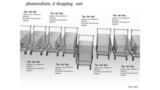 Stock Photo Shopping Carts With One Standing Out PowerPoint Slide