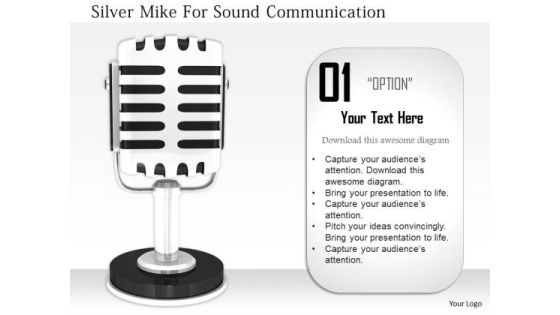 Stock Photo Silver Mike For Sound Communication PowerPoint Slide Stock Photo Silver Mike For Sound Communication PowerPoint Slide