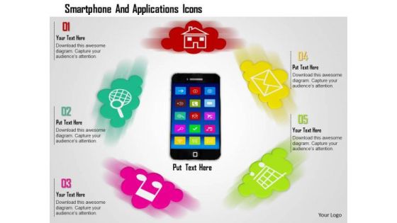 Stock Photo Smartphone And Applications Icons PowerPoint Slide Stock Photo Smartphone And Applications Icons PowerPoint Slide