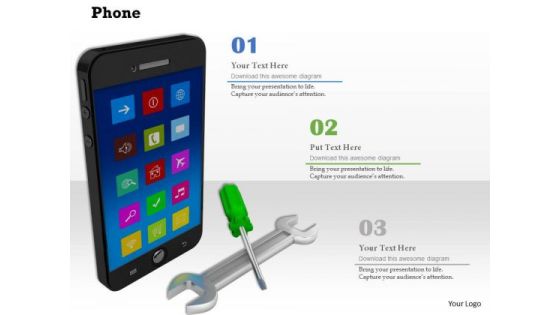 Stock Photo Smartphone Service Tools PowerPoint Slide Stock Photo Smartphone Service Tools PowerPoint Slide