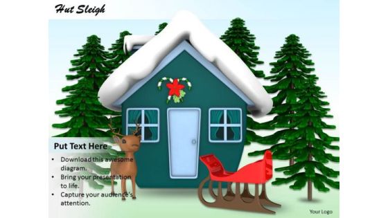 Stock Photo Snow Covered Hut With Sleigh PowerPoint Slide Stock Photo Snow Covered Hut With Sleigh PowerPoint Slide