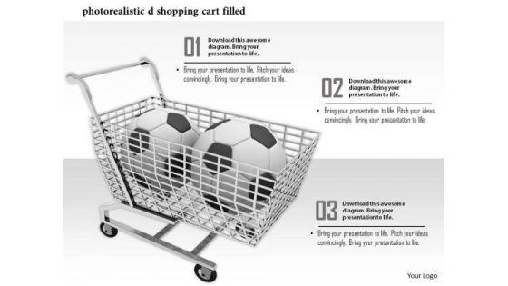 Stock Photo Soccer Balls In Shopping Cart PowerPoint Slide