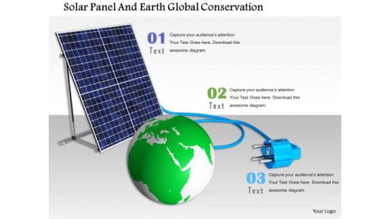 Stock Photo Solar Panel And Earth Global Conservation PowerPoint Slide Stock Photo Solar Panel And Earth Global Conservation PowerPoint Slide