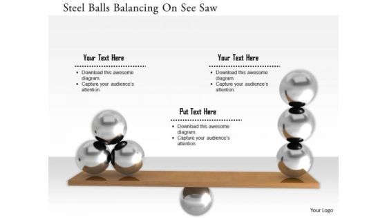Stock Photo Steel Balls Balancing On See Saw PowerPoint Slide