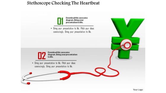 Stock Photo Stethoscope On Green Yen Symbol PowerPoint Slide Stock Photo Stethoscope On Green Yen Symbol PowerPoint Slide