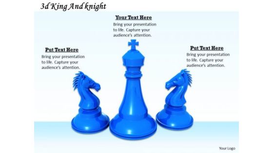 Stock Photo Three Blue Colored Chess Pawns PowerPoint Slide
