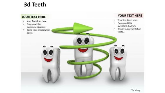 Stock Photo Three Teeths With One Under Green Arrow Shows Dental Health PowerPoint Slide Stock Photo Three Teeths With One Under Green Arrow Shows Dental Health PowerPoint Slide