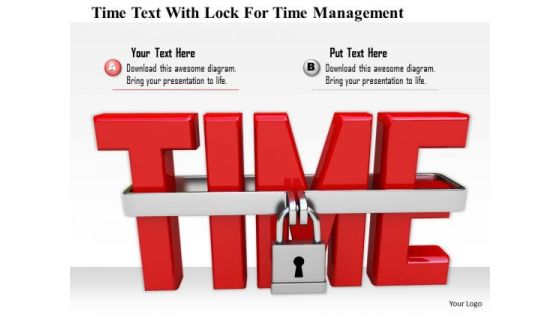 Stock Photo Time Text With Lock For Time Management PowerPoint Slide Stock Photo Time Text With Lock For Time Management PowerPoint Slide
