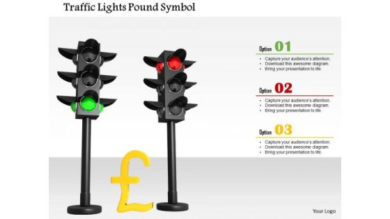 Stock Photo Traffic Lights Pound Symbol PowerPoint Slide