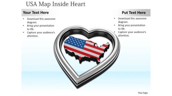 Stock Photo Usa Map Inside Silver Heart PowerPoint Slide Stock Photo Usa Map Inside Silver Heart PowerPoint Slide