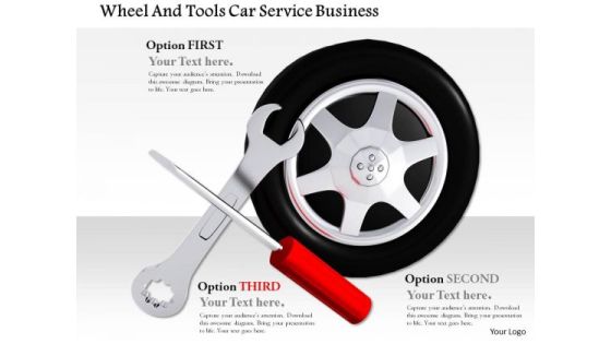 Stock Photo Wheel And Tools For Car Service PowerPoint Slide Stock Photo Wheel And Tools For Car Service PowerPoint Slide