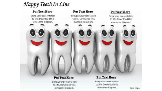 Stock Photo White Teeth With Happy Faces PowerPoint Slide