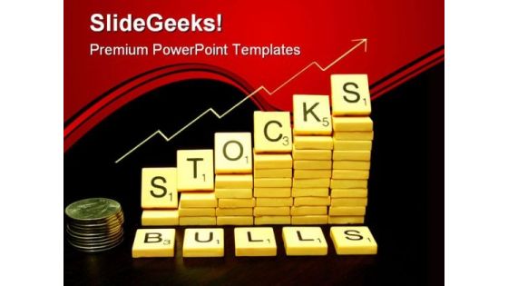 Stocks Bulls Market Business PowerPoint Backgrounds And Templates 1210