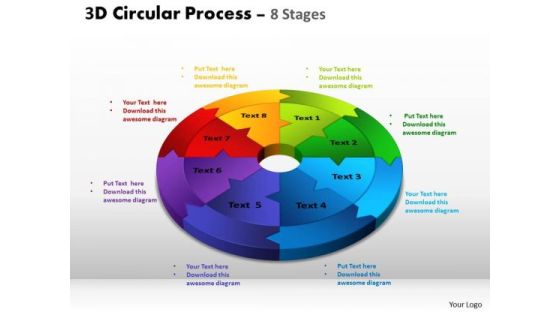 Strategic Management 3d Circular Process Cycle Diagram Ppt Templates Business Diagram